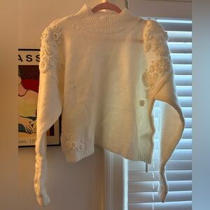 Anthropologie Floral knit Sweater